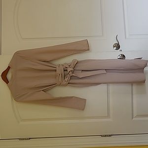 ASOS DESIGN Long Sleeve Midi Dress w/ Obi Belt